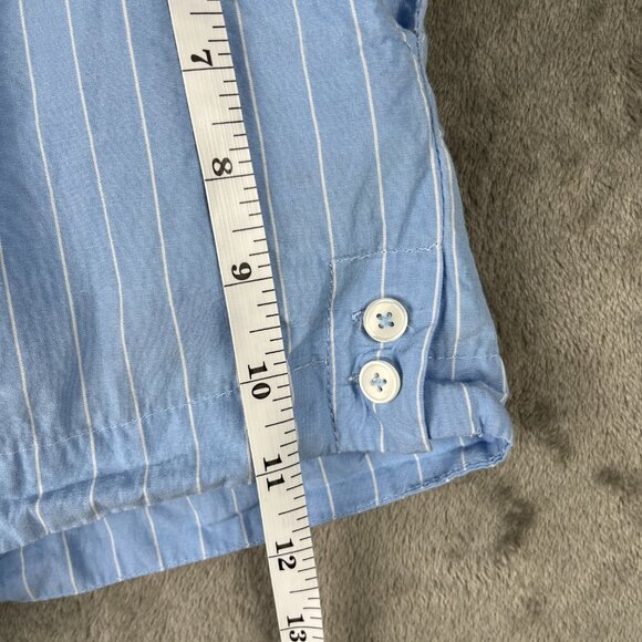ZARA Striped Poplin Shirt Shorts Set Women’s XS Blue Two-Piece Cropped Y2K Chic - Picture 9 of 14